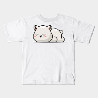 Cute polar bear sleeping cartoon illustration Kids T-Shirt